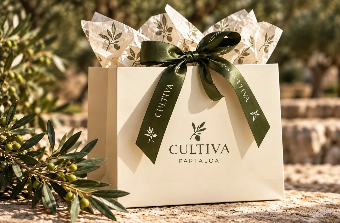 Sac cadeau CULTIVA Partaloa parmi les oliviers
